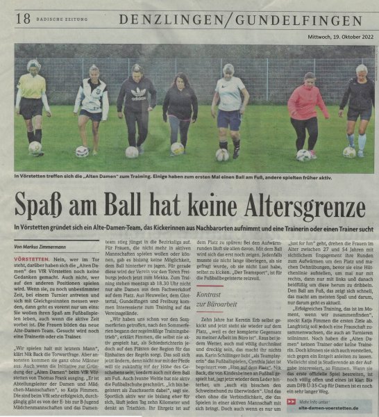 "Badische Zeitung" 19. Oktober 2022 Seite 18